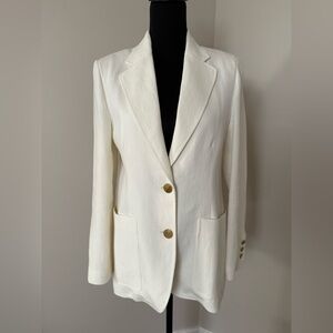 Zara White Linen Blazer
